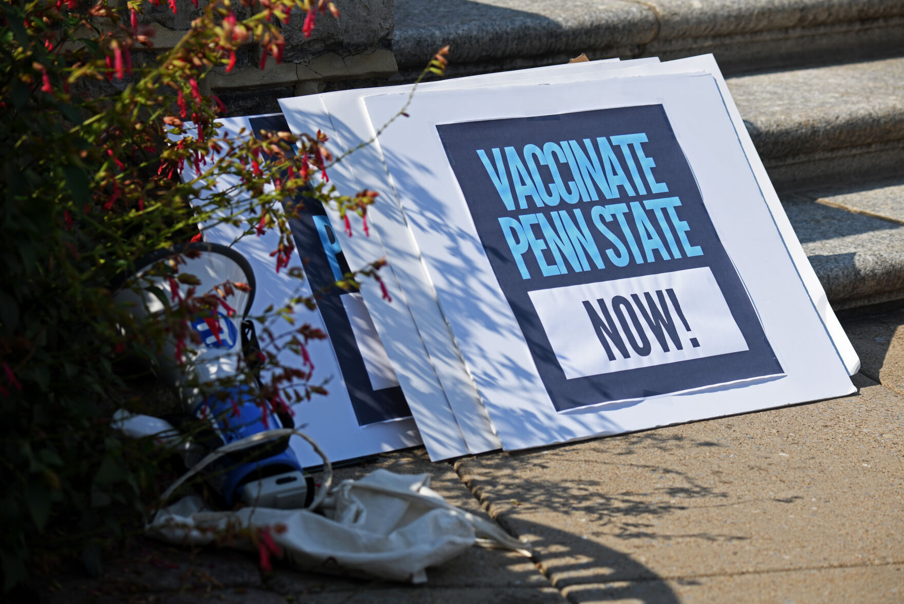Rally to Vaccinate Penn State, signs